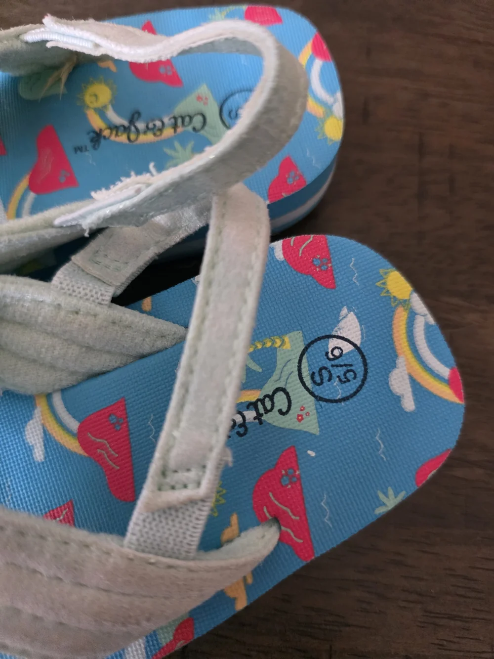 Kids Blue Flip Flop Sandals with White Straps